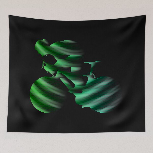 Item preview, Road Cyclist Sprinting Green Jersey designed and sold by RabeDesigns.