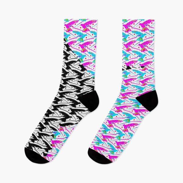 Item preview, Flocking Hummingbird Hearts - Black and White Bright Silhouette designed and sold by weavernap.