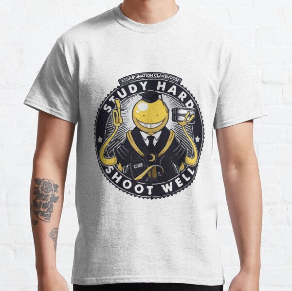 Assassination classroom Koro Sensei Study hard shoot well Camiseta clásica