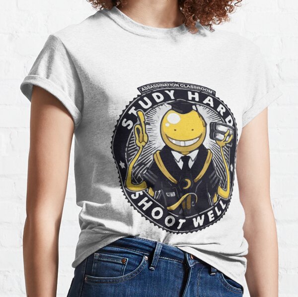 Assassination classroom Koro Sensei Study hard shoot well T-shirt classique
