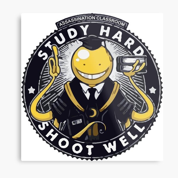 Assassination classroom Koro Sensei Study hard shoot well Metal Print