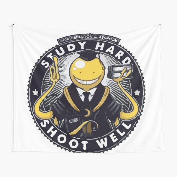 Assassination classroom Koro Sensei Study hard shoot well Tapestry