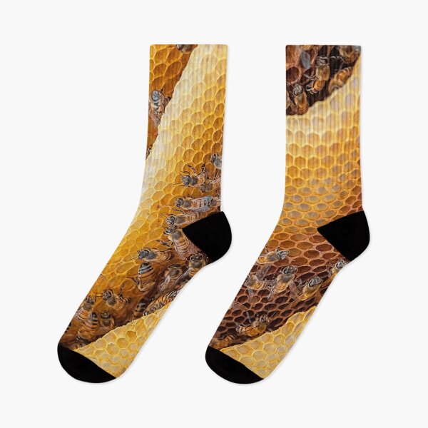 Item preview, Honeybees on honeycomb Macro Photography designed and sold by elhefe.
