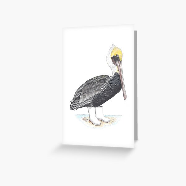 Item preview, pelican in shrimper boots designed and sold by JimsBirds.