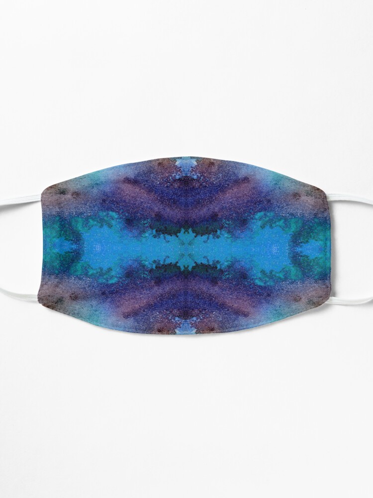 Alternate view of Blue Abstract Bat Mask