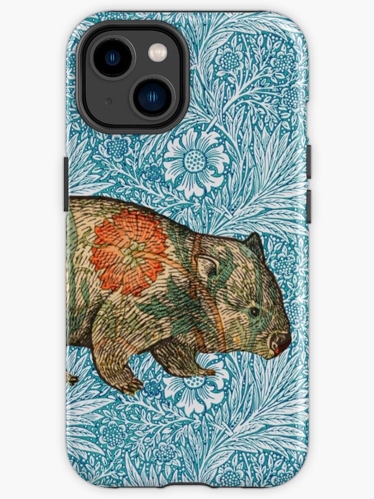 Thumbnail 1 of 4, iPhone Case, Rossetti's Wombat in Blue Marigold designed and sold by MeganSteer.