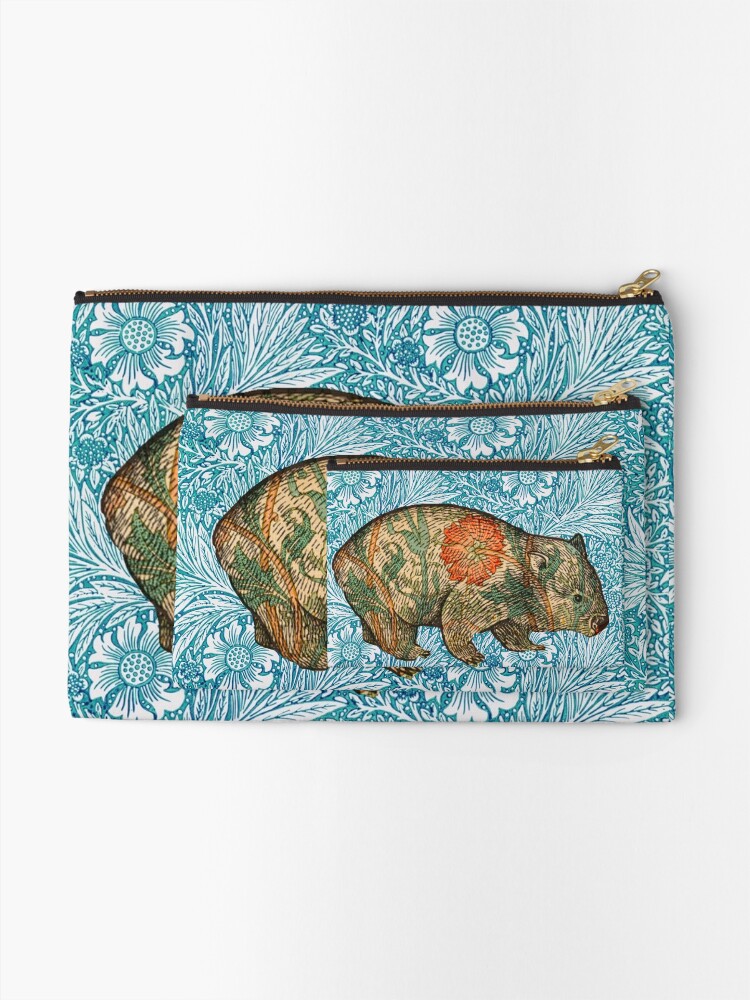 Alternate view of Rossetti's Wombat in Blue Marigold Zipper Pouch