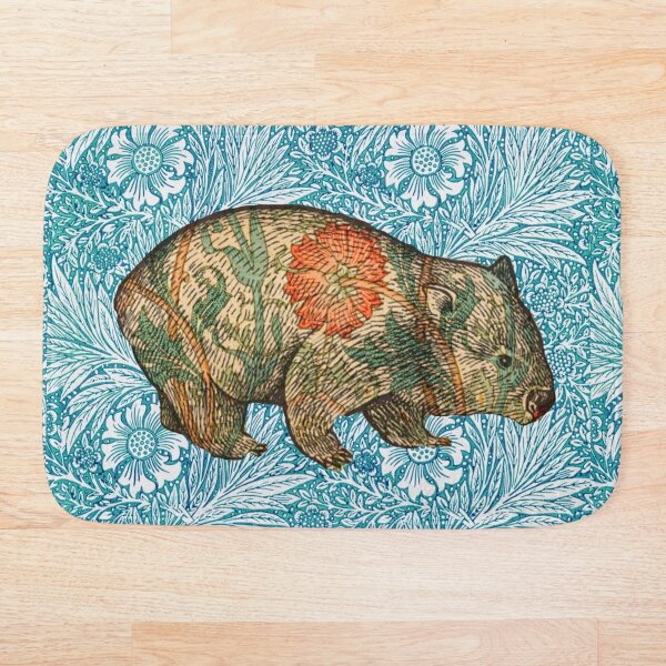 Rossetti's Wombat in Blue Marigold Bath Mat