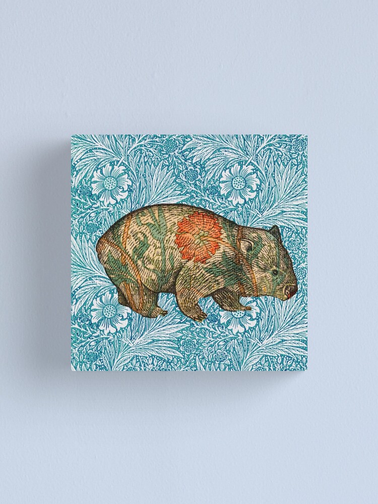 Alternate view of Rossetti's Wombat in Blue Marigold Canvas Print