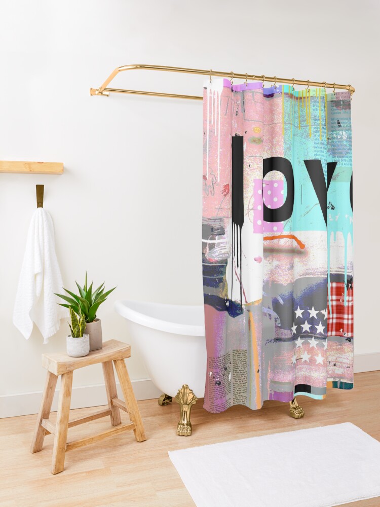 Thumbnail 3 of 5, Shower Curtain, LOVE COLOR designed and sold by Mark Andrew Allen.