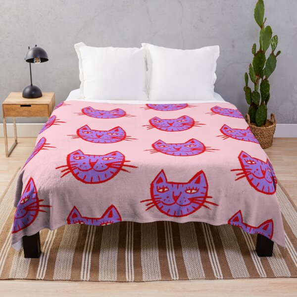 Item preview, Hand Drawn Sketchy Happy Kitty Cat Face Red & Purple designed and sold by Bill Shearer.