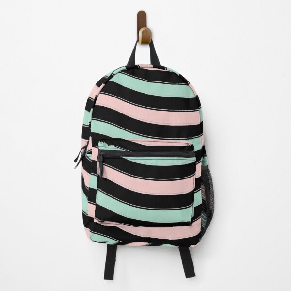 Item preview, Wavy Stripes Design in Pink Green Black Background designed and sold by UniqueMw.