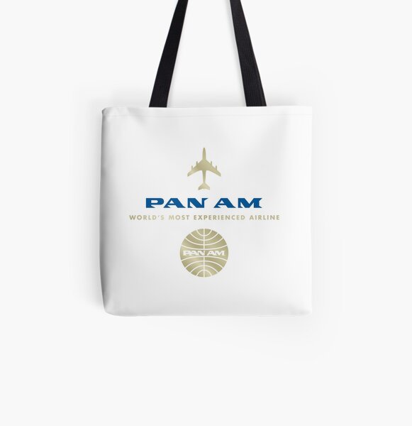 Pan Am Gold and Blue Logo Stack All Over Print Tote Bag