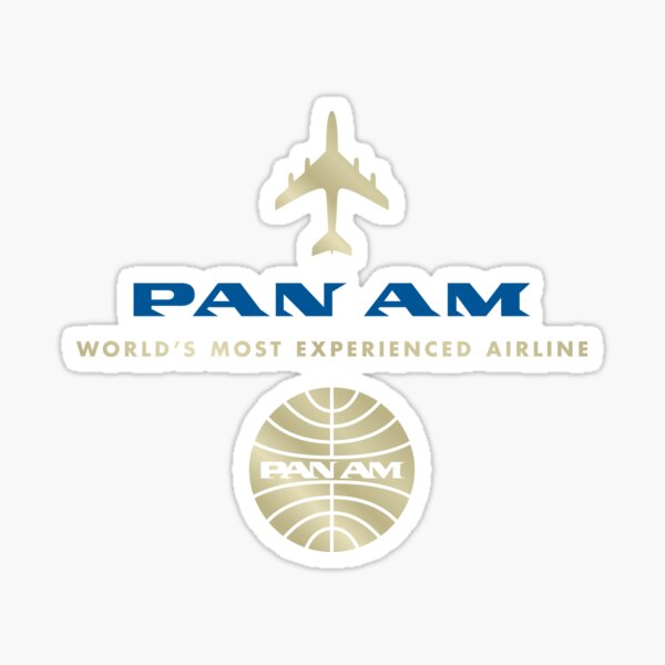Pan Am Gold and Blue Logo Stack Sticker