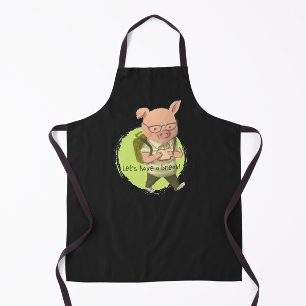 Item preview, Funny Pig wearing Glasses Going Back to School with his lunch box and bag designed and sold by EvaWolf.