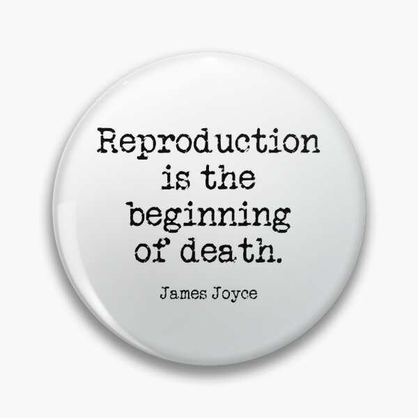 Item preview, "Reproduction is the beginning of death." James Joyce quote from A Portrait of the Artist as a Young Man designed and sold by kierkegaard.