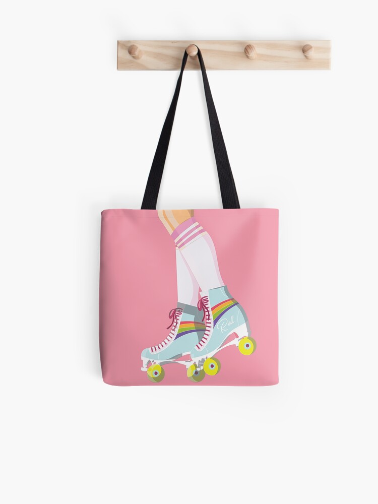 Bolsa de tela for Sale con la obra «Patines rosas moda niña años 80» de  Arctic frame studio