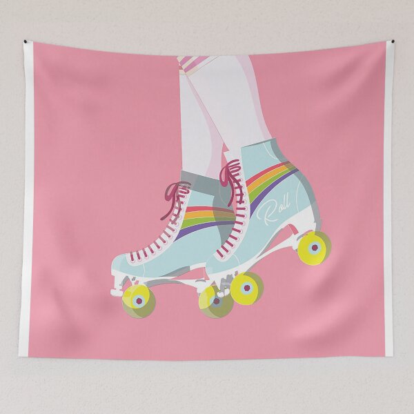 Item preview, Pink roller skates girl fashion 80s designed and sold by Arctic frame studio.
