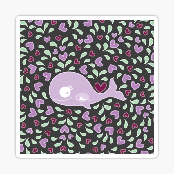 Item preview, Whimsical Magenta Purple Mommy Whale Pregnant With Baby © fatfatin designed and sold by fatfatin.