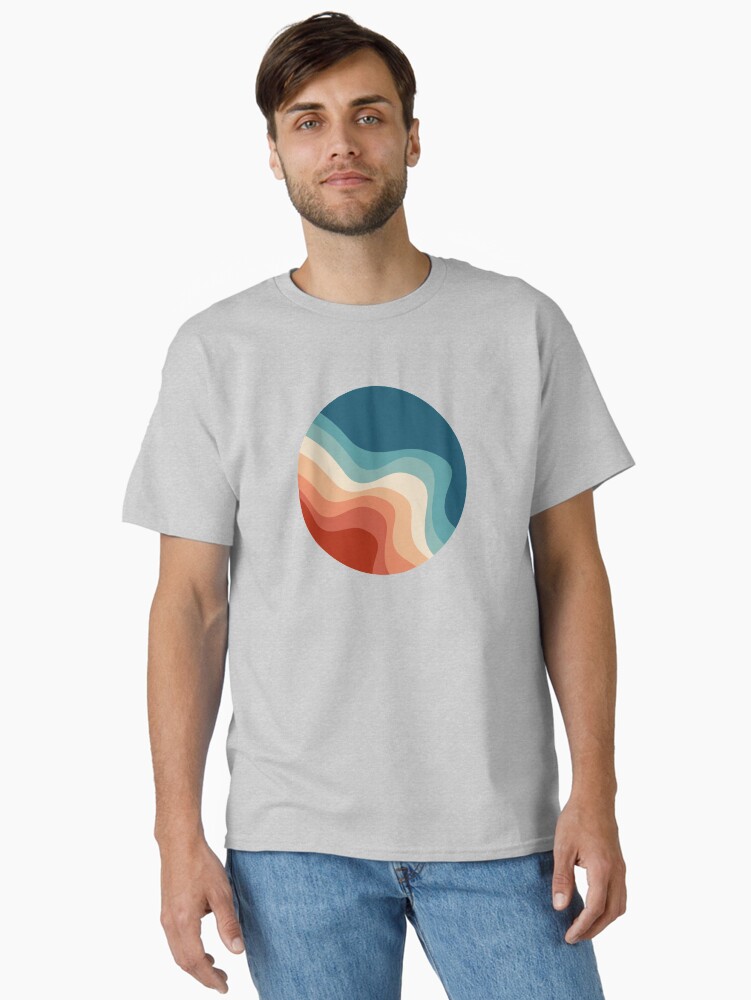 Thumbnail 1 of 7, Classic T-Shirt, Retro style waves designed and sold by BattaAnastasia.