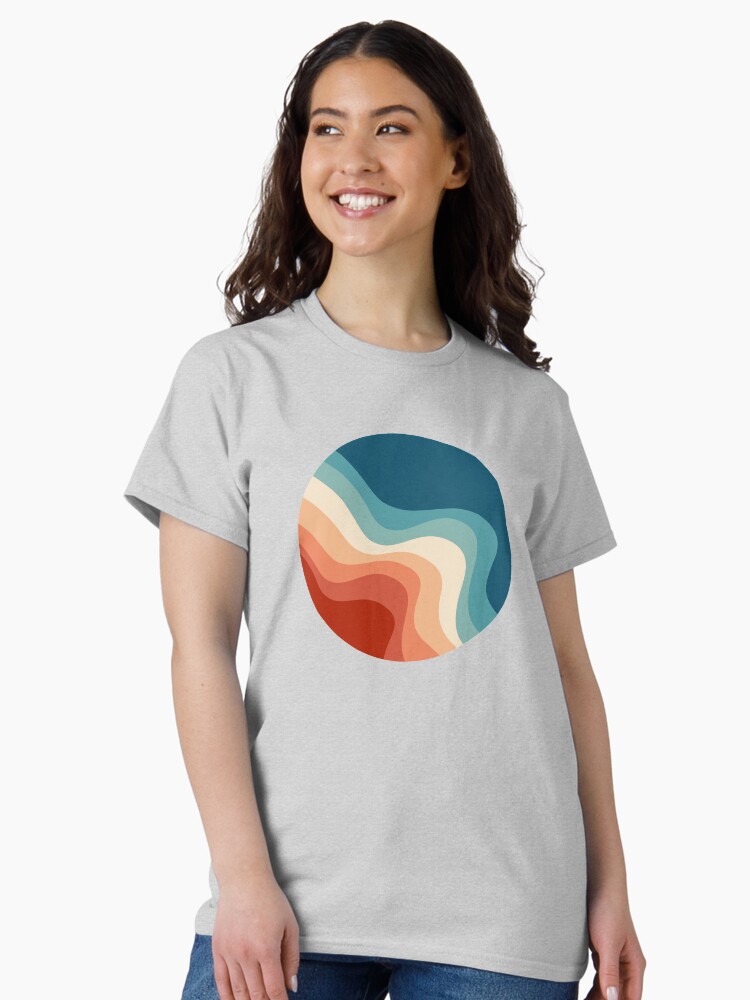 Thumbnail 2 of 7, Classic T-Shirt, Retro style waves designed and sold by BattaAnastasia.