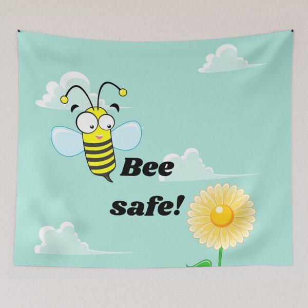 Item preview, Bees Fun quotes Bee safe! Face mask joke pun slogan cartoon designed and sold by Julieford.