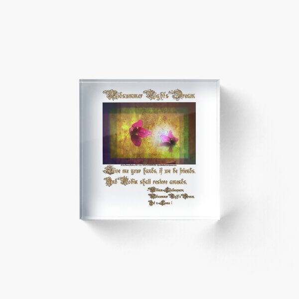 marriage of Titania; Salmon berry floral duet Acrylic Block