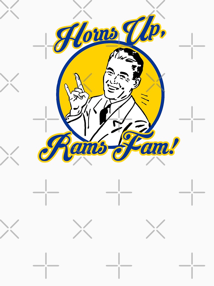 "Horns Up, Rams Fam!" Tshirt by Ramheart Redbubble
