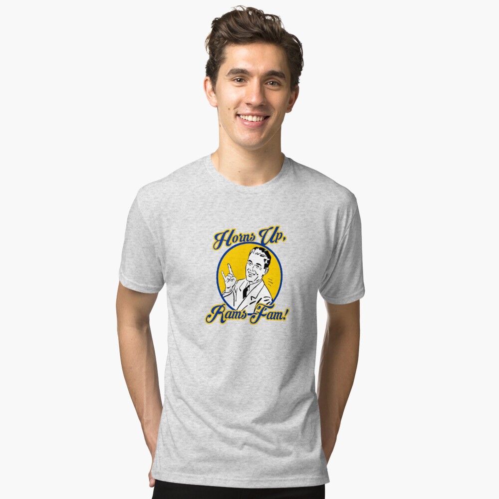 Rams Brother T-Shirt (Horns Up) White - Rams Brothers Podcast