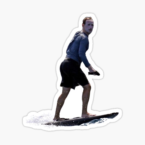 Mark Zuckerberg Surfing Stickers for Sale