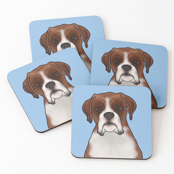 Item preview, Boxer Dog Portrait - Blue designed and sold by JadeMadeThis.