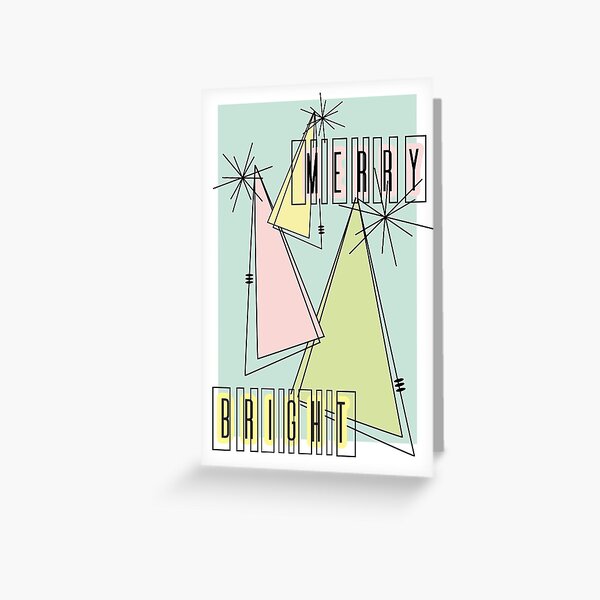Merry Bright Mid-Century Modern Holiday Greeting Card