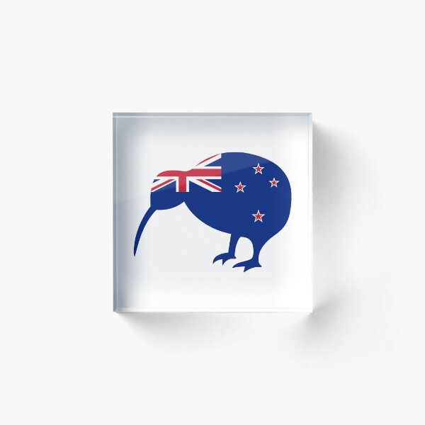 Flag Kiwi of New Zealand Acrylic Block