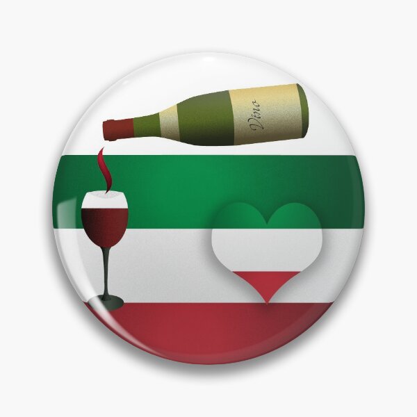 Item preview, Italian Flag With Red Wine And Heart designed and sold by KeeganCreations.