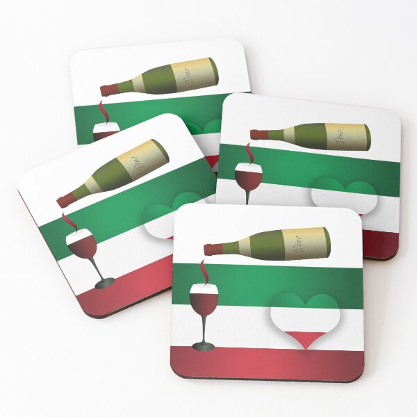 Item preview, Italian Flag With Red Wine And Heart designed and sold by KeeganCreations.