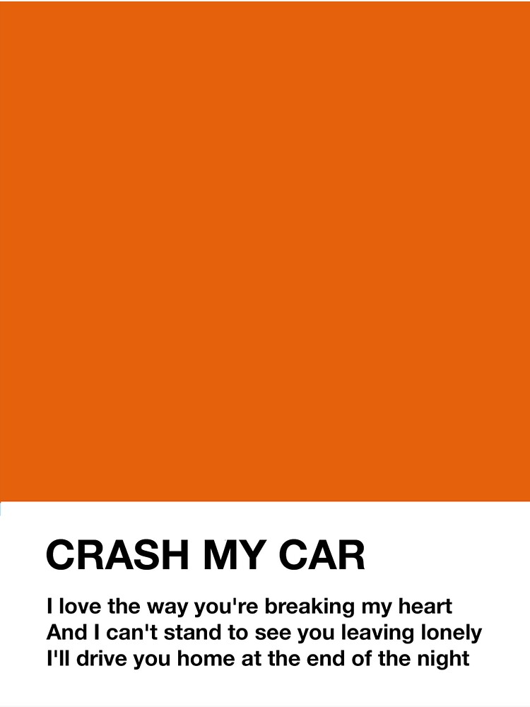 "COIN Crash My Car Lyrics Pantone" Sticker by aikaw Redbubble