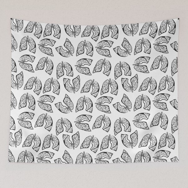 Item preview, Lungs - Black on White designed and sold by Hodgepodge Bricolage.