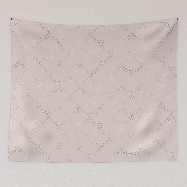 Item preview, Geometric art deco pattern rose gold mermaid scales and golden glitter texture designed and sold by NordicSommer.