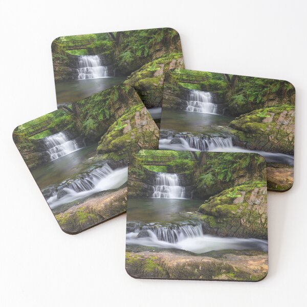 Item preview, The waterfall behind Dinas Rock designed and sold by Leighton Collins.