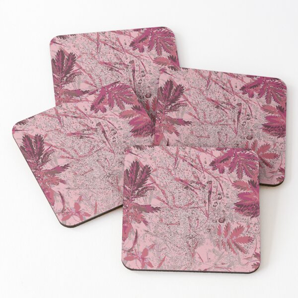 Item preview,  Sparkling Dew Drops and leaves Abstract Botanical Design - Pink designed and sold by Sarah Wainwright.