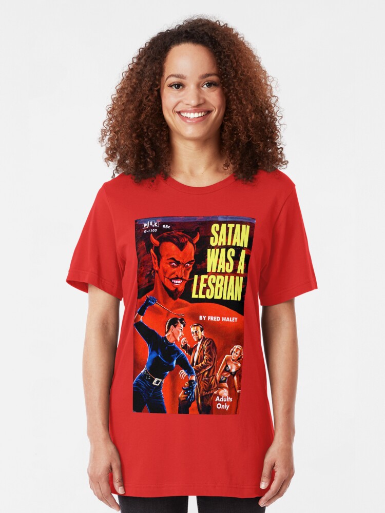 Alternate view of "Satan Was a Lesbian" Slim Fit T-Shirt