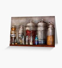 Pharmacy - Mysterious pebbles, powders and liquids Greeting Card