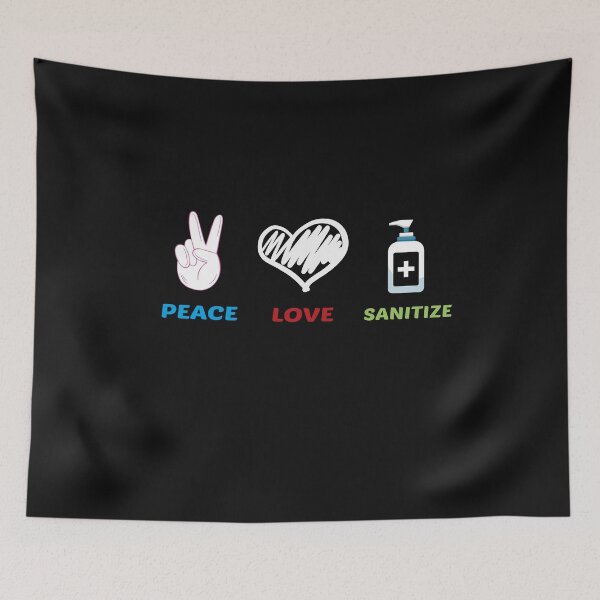 Item preview, Peace Love Sanitize T-Shirt designed and sold by Mostik Vipo.