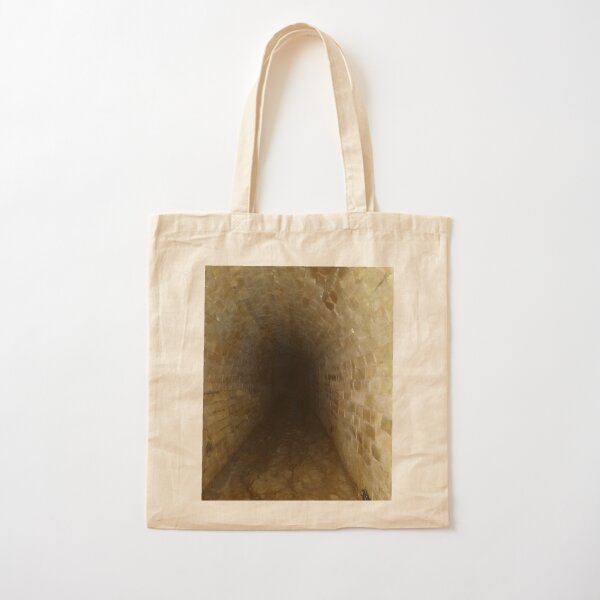 Canal tunnel, Darkness Cotton Tote Bag
