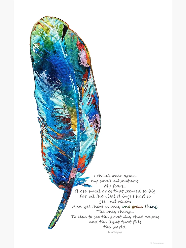 Falling Feathers - Colorful Hidden Gem Art Painting by Sharon