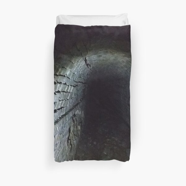 Canal tunnel, Darkness Duvet Cover
