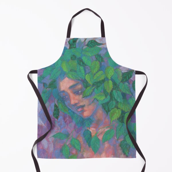 Item preview, Dryad, Tree Spirit, Green Leaves Surreal Fantasy Imaginary Portrait designed and sold by Julia Khoroshikh.