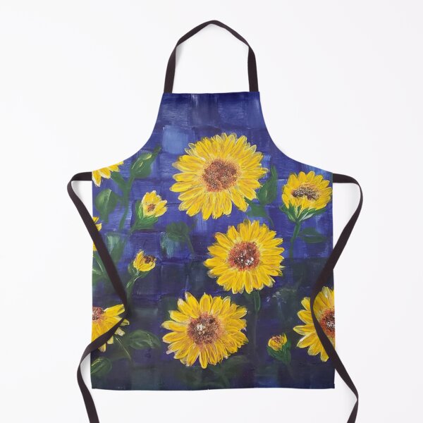 Item preview, Sunflowers and Buds Blue Basket Weave designed and sold by LivingArtBrenda.