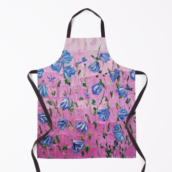 Item preview, Blue Abstract Flowers Pink Ombre Background designed and sold by LivingArtBrenda.