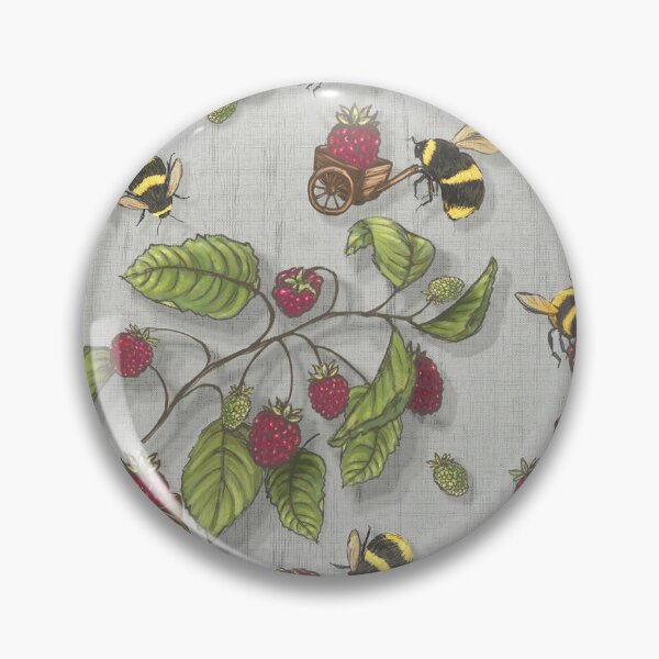 Item preview, Bees Blackberry Harvest on Grey Weave//Widdle Bitty Bees// Kim Marshall designed and sold by KimMarshall.